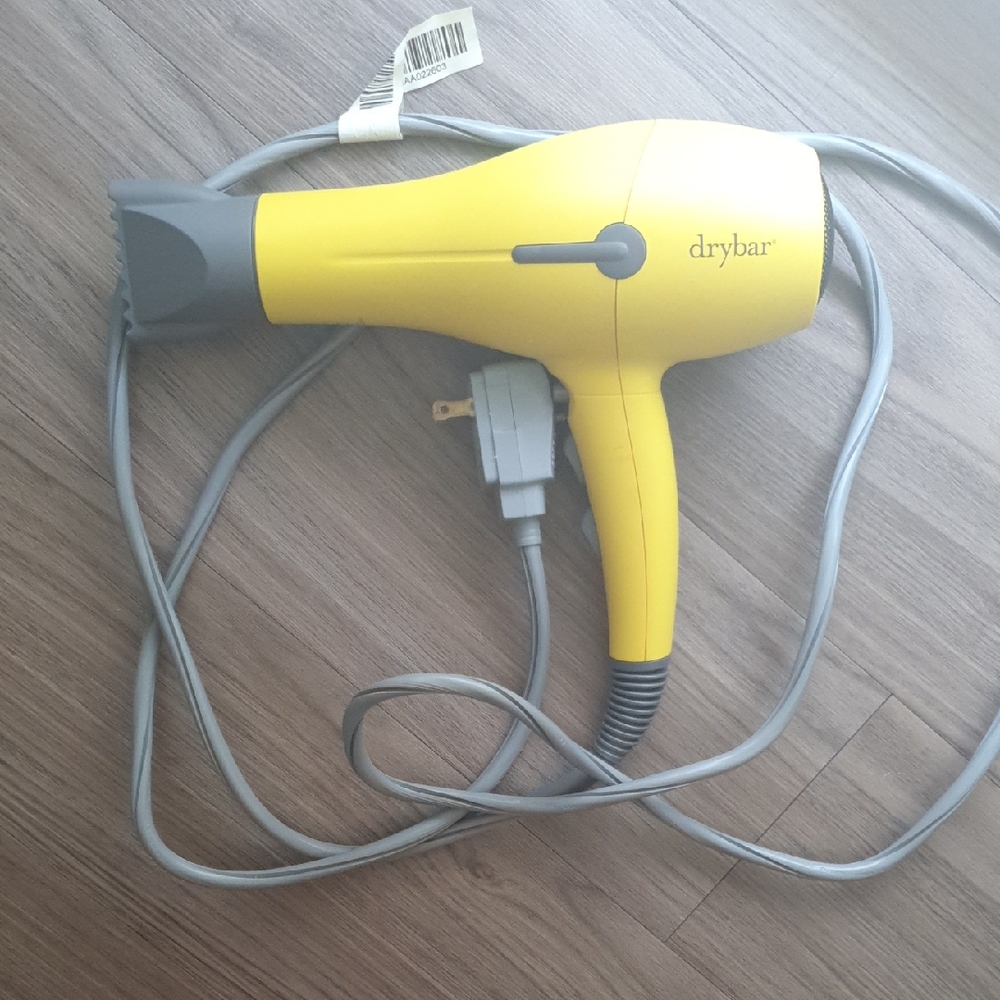Drybar Vibrant Yellow Hair Dryer with Gray Accents
